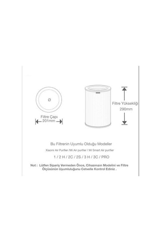 Purmed Xiaomi Mi Pro /1/2/3/ Air Purifier Uyumlu Mavi Hepa Filtre