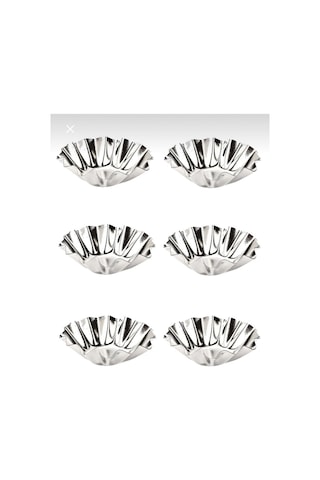 6 Lı Çelik Tartolet Kek & Kurabiye Kalıbı Metal Metalik Diğer