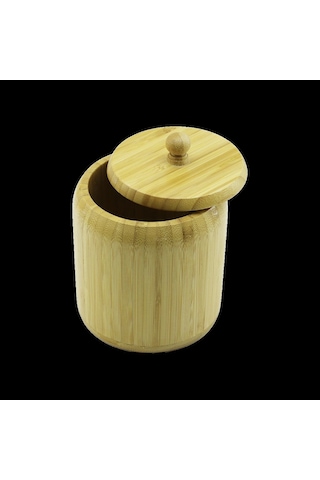 Ahşap Bambu Kapaklı Şekerlik Ø11.3 Cm