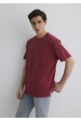 Mavi - Baskılı Bordo Tişört 0612629-70423 Bordo