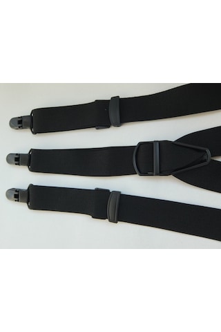 Siyah Pantolon Askısı 3 Cm Genişliğinde Siyah