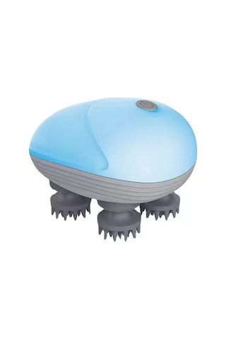 Samdoo Mini Elektrikli Kafa Masaj Cihazı - 4 Masaj Başlı, 3 Seviye, 7 Derece Su Geçirmez, Ev/pet Kullanıma Uygun, Şarjlı, Saç Gelişimi Ve Stres Azaltıcı, Mavi Mavi