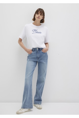 Mavi - Mavi Jeans Baskılı Beyaz Tişört 1612421-620 Beyaz