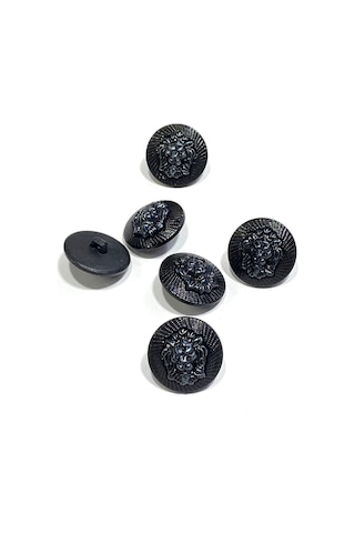 Siyah Aslan / Trençkot Ve Ceket Düğmesi / 2,5 Cm / 6'lı Set / Asl01