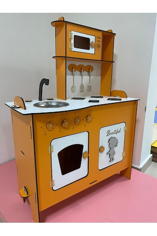 Turuncu Ahşap Mutfak 80X60