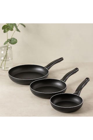 Teflon 3 Parça Tava Seti 16-20-24 Cm Siyah