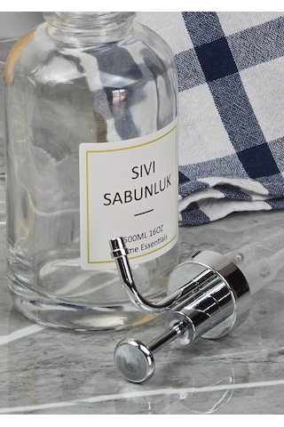Cam Sıvı Sabunluk Seti - 2li Spreyli Losyon Ve Sabun Dispenseri - 2x500 Ml Şeffaf
