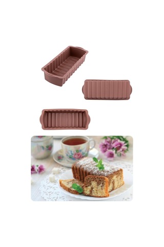 Silicolife 2 Li Silikon Kek Kalıbı Seti, Baton Kek Kalıbı Ve Burgu Kek Kalıbı Seti Yerli Üretim Kahve Kahve