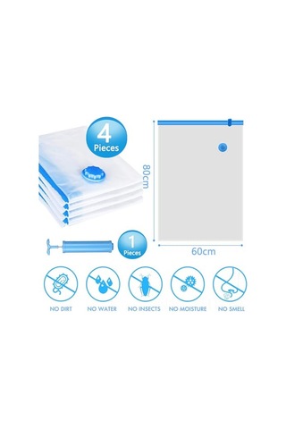 Hangfox Seyahat Vakumlu Saklama Çantası - Manuel Pompalı, Çift Fermuarlı, Battaniye Ve Yorganlar İçin