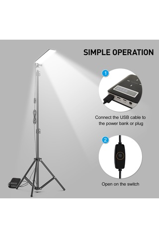 Açık Taşınabilir Lamba Ayarlanabilir Yükseklik Kamp Gümüş Gümüş