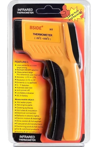 Boatshop1 Bsıde H1 Dijital Kızılötesi Termometre Et Buffalo Sütü Bbq Pişirme Non Contact Lazer Tabanca Abs Malzeme Pil İle Çalışır
