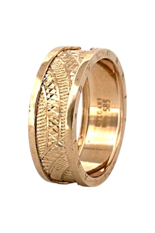 Altın Nesil 14 Ayar Altın Yeşil Altın Şerit Modelli Yüzük Sarı Altın