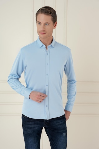 Efor G 1583 Slim Fit Mavi Klasik Gömlek Mavi