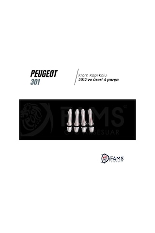 Famsotomotiv Peugeot 301 Krom Kapı Kolu 4 Kapı 2012 Üzeri P. Çelik