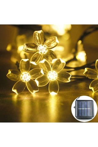 Güneş Enerjili Solar Çiçekli Dekoratif 30 Led Bahçe Lambası, Çok Renkli Diğer