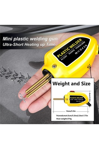 Xurunkeji Taşınabilir Mini Sıcak Zımbalar Plastik Kaynak Makinesi Araba Tampon Tamir Kiti El Kiti Otomatik Göçük Onarımı Ab Fişi Sarı
