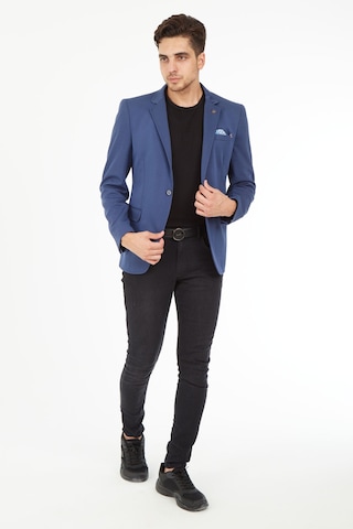 Sposo 5109 Dar Kalıp Yarım Astarlı Mavi Erkek Blazer Ceket Mavi