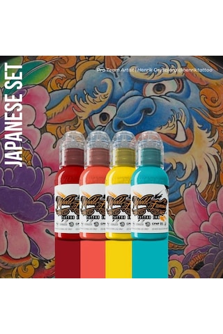 Japanese Mini Set 4'lü Set - World Famous Ink Dövme Boyası - 1oz/30ml