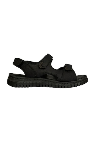 Forelli 38506 Arya-g Siyah Kadın Comfort Deri Sandalet