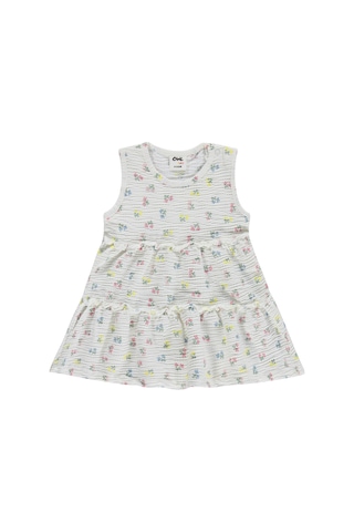 Civil Baby Çiçek Empirme 6-18 Ay Elbise - Ekru
