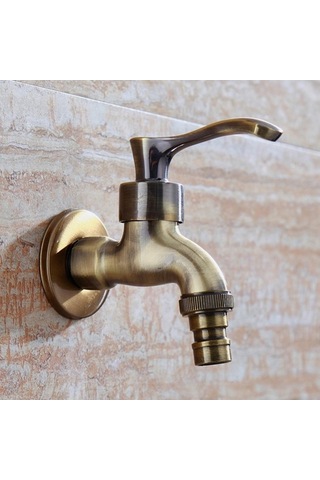 Trendooze Homyl Banyo İçin Su Musluğu Kapalı Açık Musluk Bahçe Model Bronz Renk Bronz
