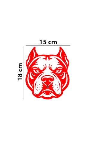 Pitbull Köpek Tasarımlı Oto Sticker Düz Zemin Uyumlu 15x18cm