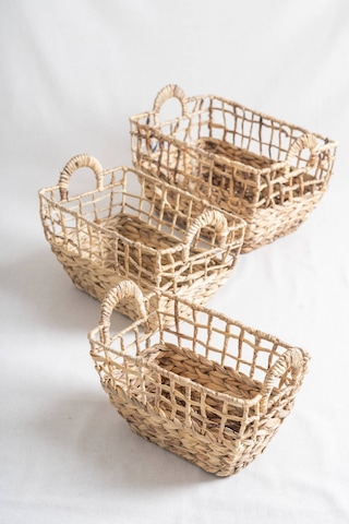 Soléa Hasır 3 Lü Sepet Krem