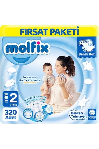 Molfix Bebek Bezi 2 Beden Fırsat Paketi 80 x 4 320 Adet 4'lü