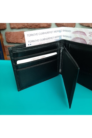 Gvnbag Hakiki Deri Erkek Bozuk Para Gözlü Siyah Cüzdan Gvn-0115 Siyah