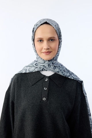 Mirsoy Scarf Mirayze Etnik Desen Şal Gri