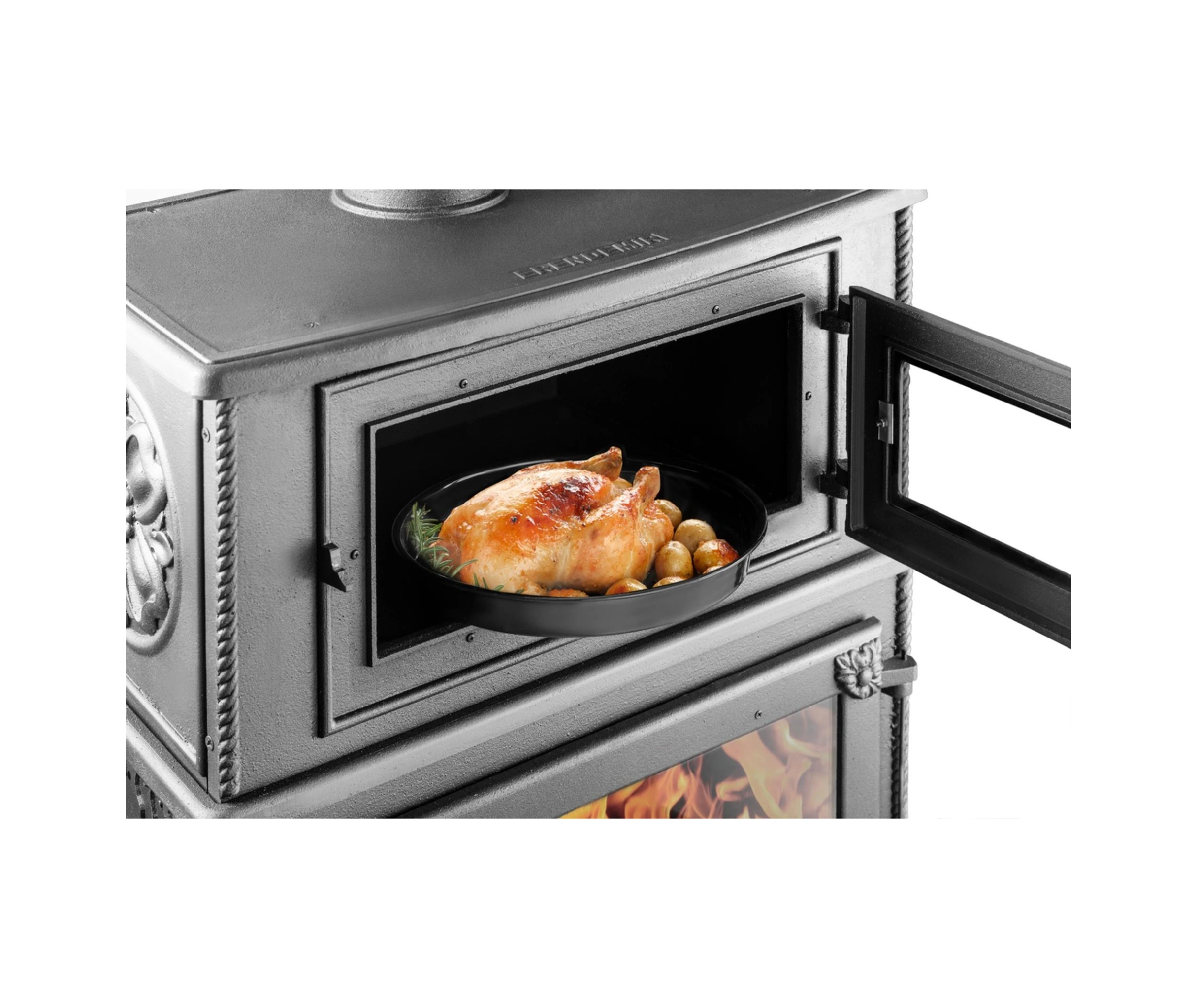 Üç Camlı Fırınlı Döküm Şömine Soba Erendemir