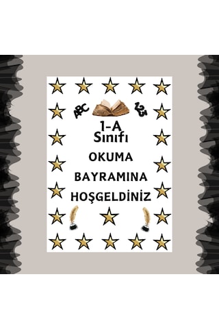 Okuma Bayramı Pano Süsü Okuma Bayramı Hatırası Yazılı Siyah - S