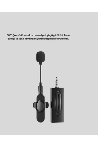 Bfs 2.4 Ghz Kablosuz Yaka Mikrofonu 60 Metre Menzil, Gürültü Azaltma, Type-c Şarjlı