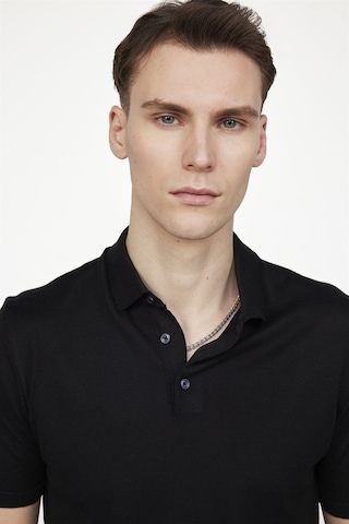 Tudors Erkek Slim Fit Dar Kesim Pamuklu Örme Triko Siyah Polo Yaka Tişört-27267-Siyah