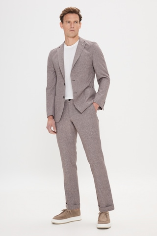 AC&Co / Altınyıldız Classics Erkek Vızon Slim Fit Dar Kesim Mono Yaka Beli Bağlamalı Desenli Takım Elbise Vızon