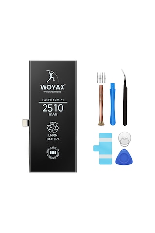 Apple Uyumlu iPhone 12 Mini Batarya 2510mAh Woyax Premium Batarya