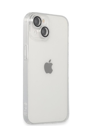 Apple iPhone Uyumlu 14 Kılıf Luko Lens Silikon - Gümüş