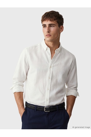 Lcw Vision Beyaz Regular Fit Armürlü Erkek Basic Gömlek