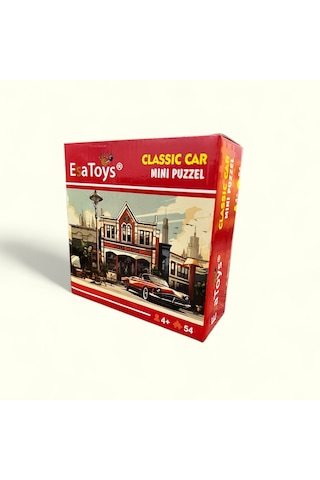 Esatoys Ahşap Classic Car Mini Puzzle 4 Yaş 54 Parça
