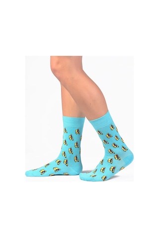 Ozzy Socks Erkek Beyaz Organik Pamuklu Dikişsiz Desenli 6' Lı Çorap Çok Renkli