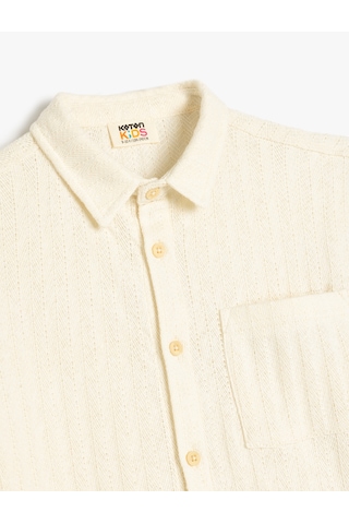 Koton Kısa Kollu Pamuklu Polo Yaka Oversize Tişört Ekru 5skb10220tk Ekru