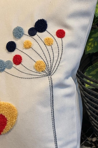 Dide Lüx Nakışlı Keten Kırlent Kılıfı 45x45 Cm Çok Renkli