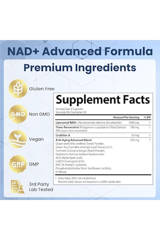 Strongvit Nad+ With Resveratrol Urolithin-a 60 Kapsül