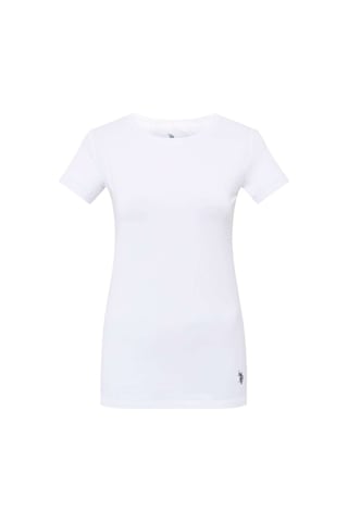 U.S. Polo Assn. Kadın Beyaz Kısa Kollu Yuvarlak Yaka T-Shirt 66002