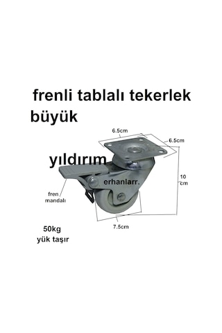 Frenli Sehpa Tekerleği Masa Tekerleği Tezgah Teker Duble Büyük
