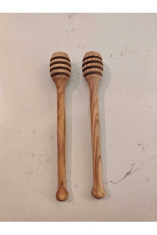 Zeytin Ağacı Ahşap Bal Kaşığı 16 Cm Doğal & Sağlıklı Sunum 2 Adet