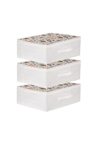 3'lü Set 53x44x21 Cm Baza Altı & Dolap İçi Organizer, Yorgan Düzenleyici Çocuk Hurç Sevimli Desenli Çok Renkli