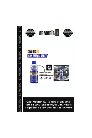 Özel Üretim Ev Tamiratı Sıkışmış Parça Sw60 Endüstriyel Çok Amaçlı Yağlayıcı Sprey 200 Ml Pas Sökücü