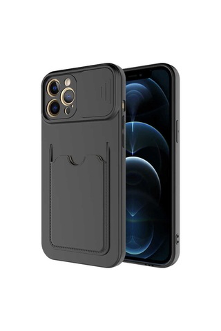 Apple Uyumlu iPhone 12 Pro Kılıf Zore Kartix Kapak Siyah