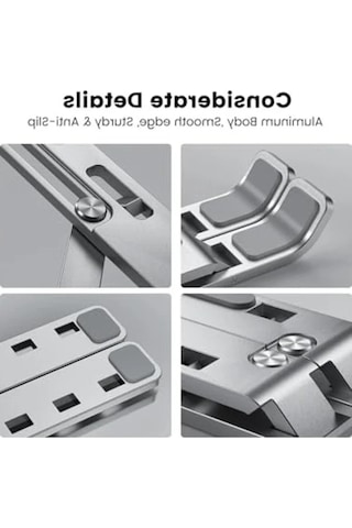 10-15.6'' Alüminyum Katlanabilir Laptop Standı, Taşınabilir
